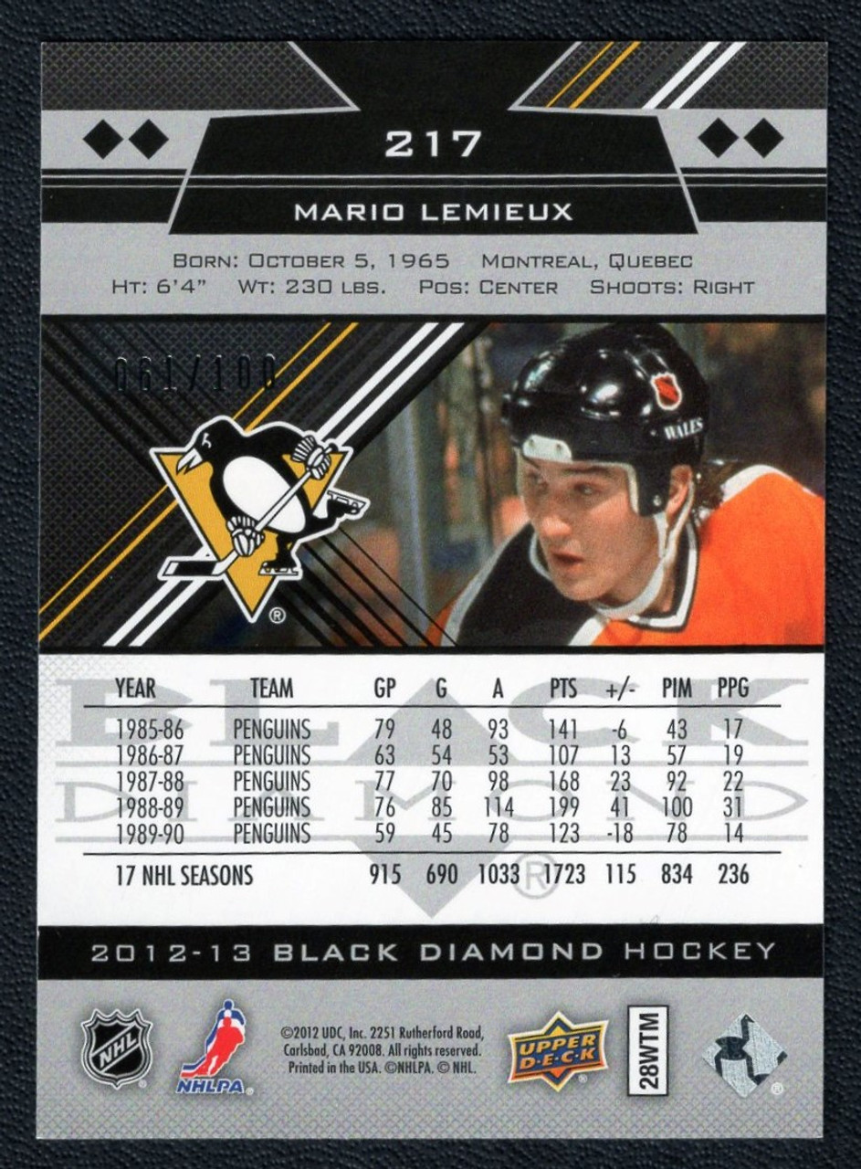 2012-13 Upper Deck Black Diamond #217 Mario Lemieux Quad Diamond Ruby Parallel 061/100