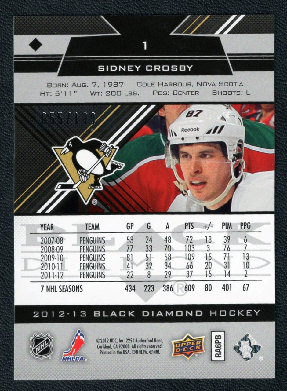 2012-13 Upper Deck Black Diamond #1 Sidney Crosby Single Diamond Ruby Parallel 055/100