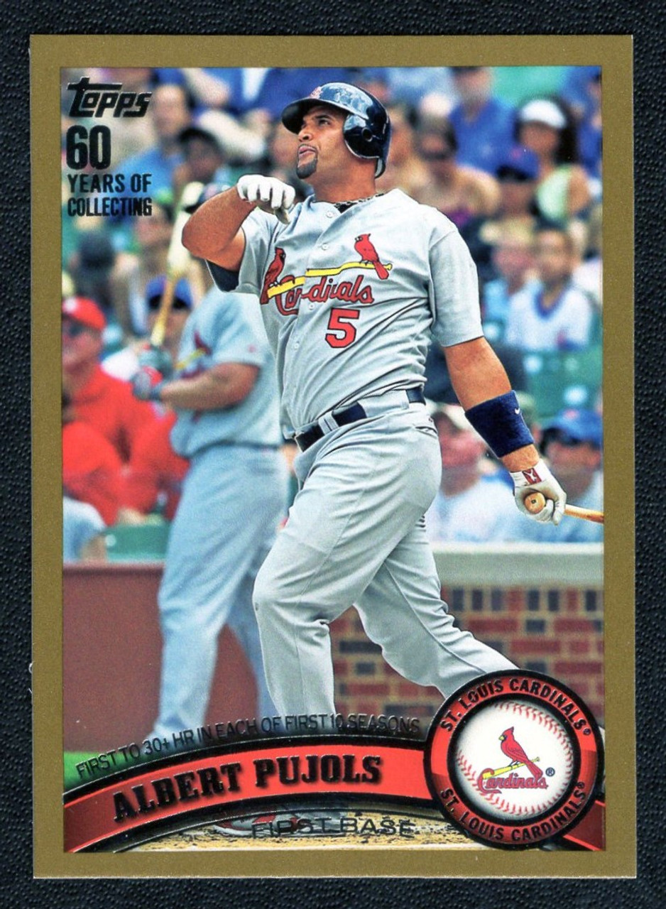 2011 Topps #547 Albert Pujols Checklist Gold Parallel 1850/2011