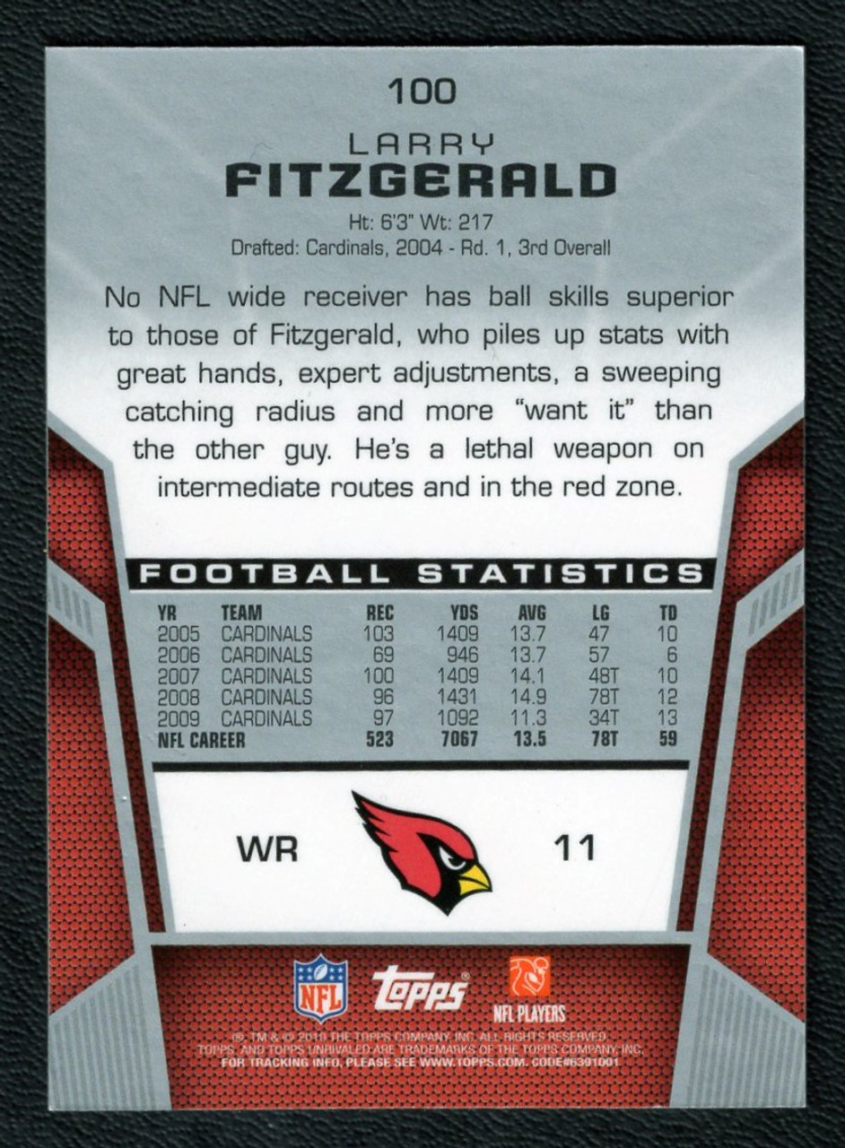 2010 Topps Unrivaled #100 Larry Fitzgerald Parallel 515/759