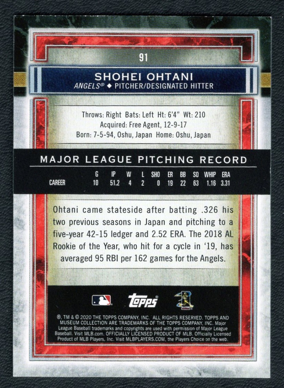 2020 Topps Museum Collection #91 Shohei Ohtani