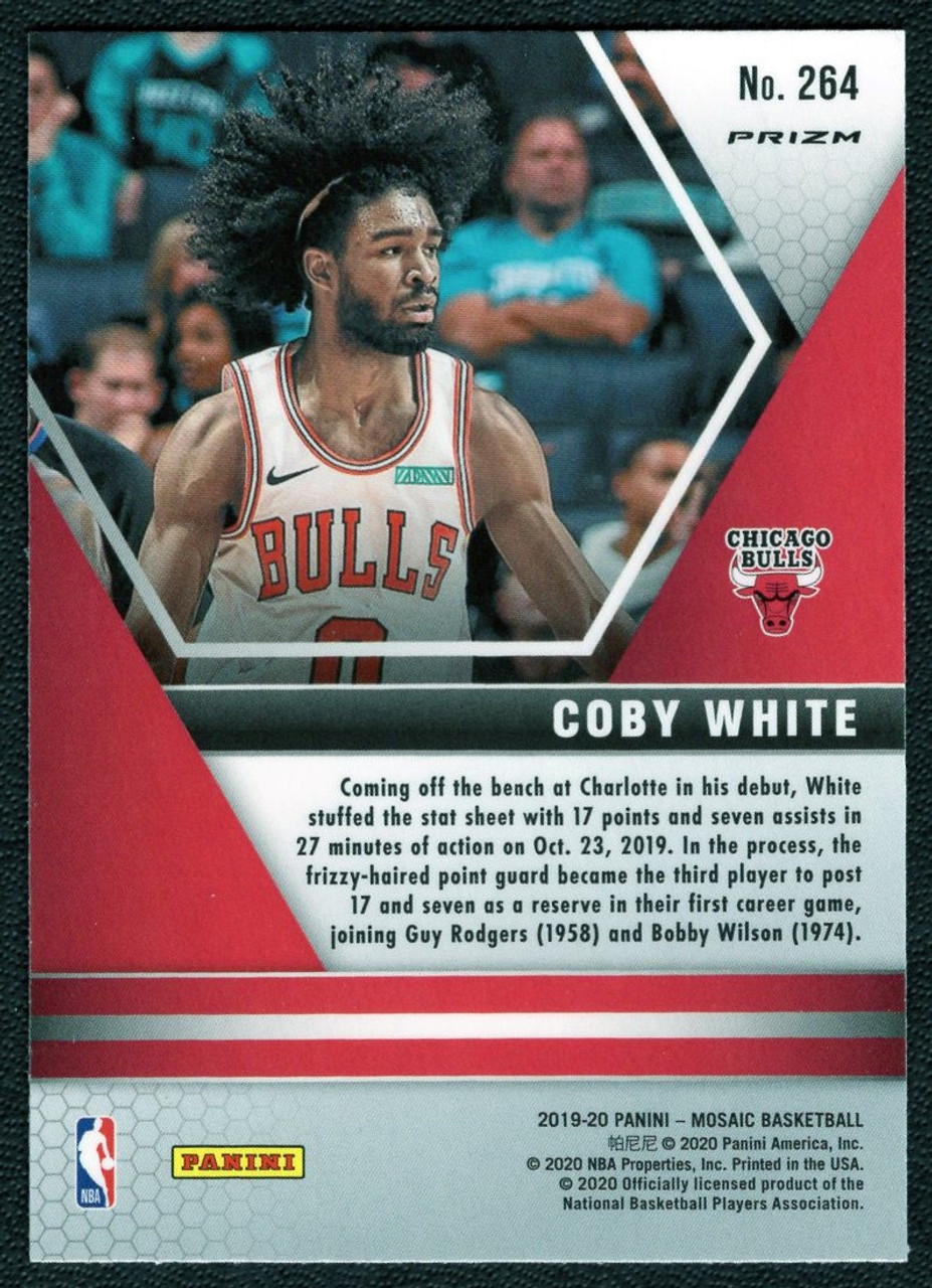 2019/20 Panini Mosaic #264 Coby White Blue Reactive Prizm Debut Rookie/RC
