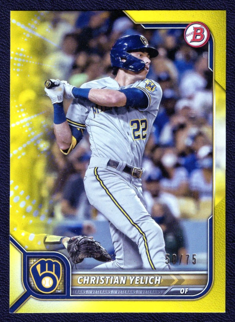 2022 Bowman #94 Christian Yelich Yellow Parallel 50/75
