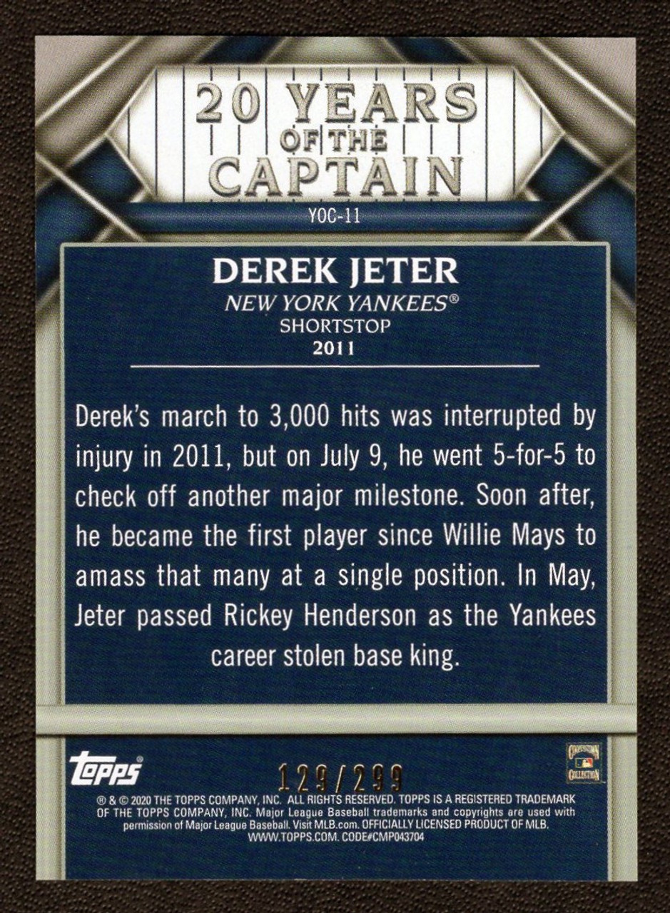 Derek Jeter 2020 Topps Update 20 Years of The Captain