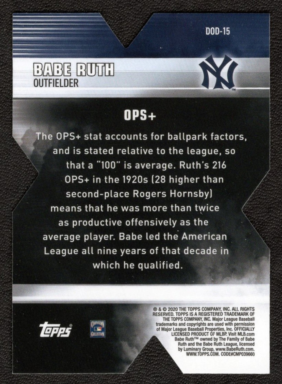 2020 Topps Chrome #DOD-15 Babe Ruth Decade of Dominance Die-Cut