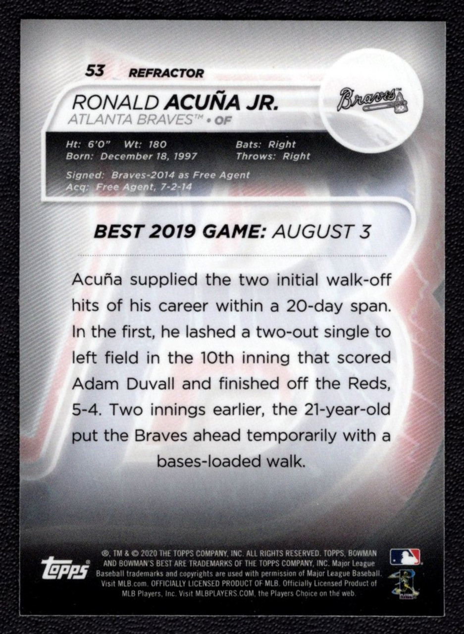 2020 Bowman's Best #53 Ronald Acuna Jr. Refractor