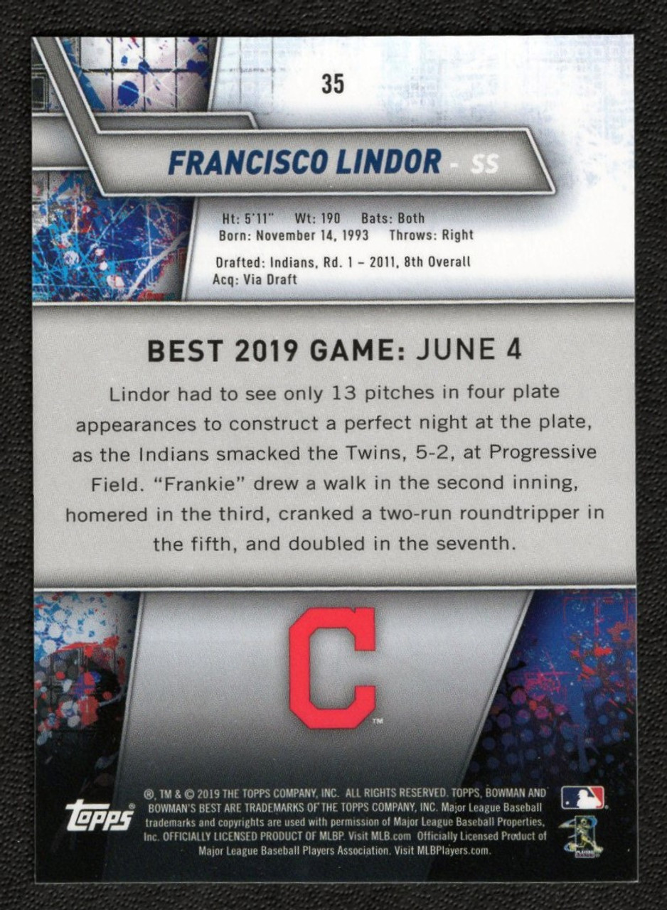 2019 Bowman's Best #35 Francisco Lindor Atomic Refractor