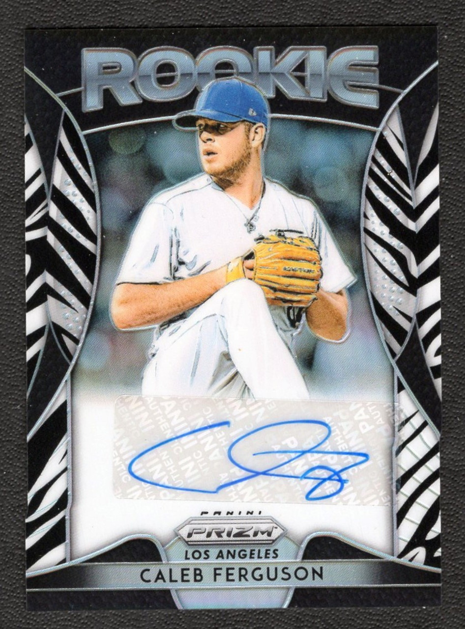 2019 Panini Prizm #RA-CF Caleb Ferguson Zebra Prizm Parallel Rookie Autograph 72/99