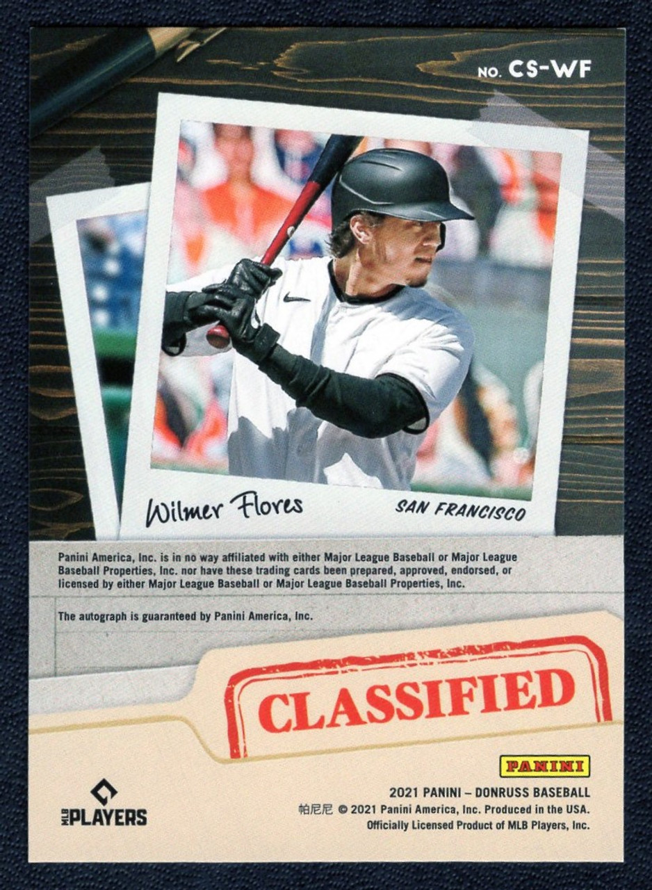 2021 Panini Donruss #CS-WF Wilmer Flores Classified Blue Parallel Autograph 22/99