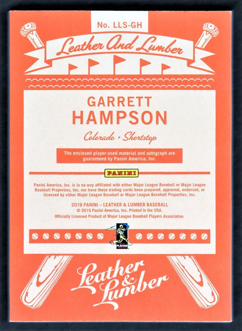 2019 Panini Leather & Lumber #LLS-GH Garrett Hampson Dual Jersey Patch Rookie Autograph 26/50