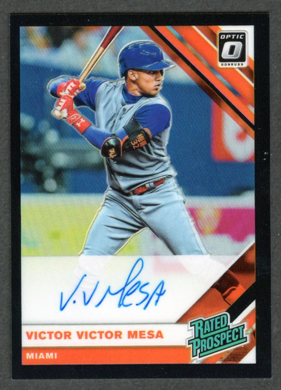 2019 Panini Donruss Optic #RPS-VV Victor Victor Mesa Rated Prospect Black Prizm Autograph 39/50