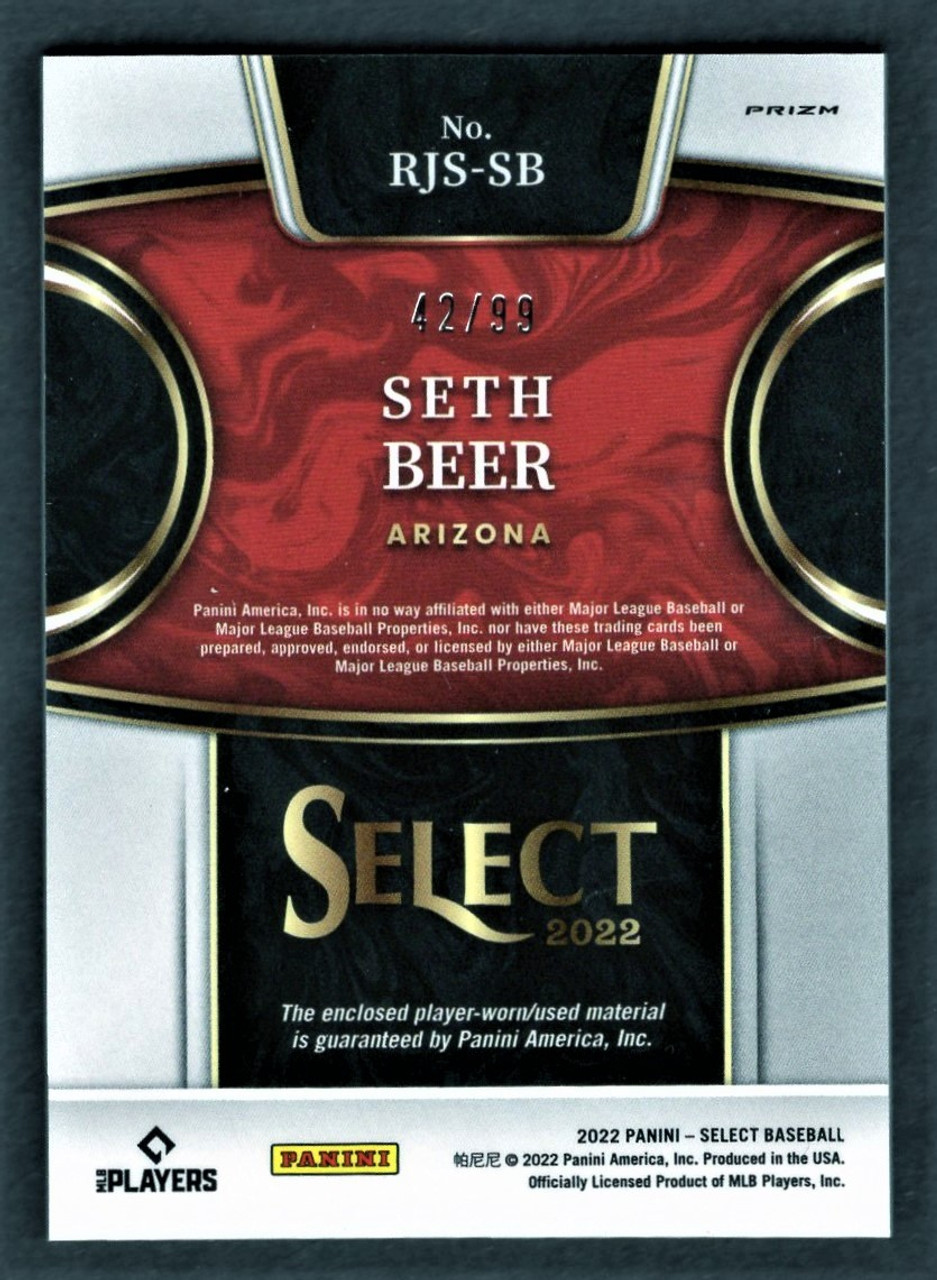 2022 Panini Select #RJS-SB Seth Beer Rookie Jersey Relic Tri-Color Prizm 42/99