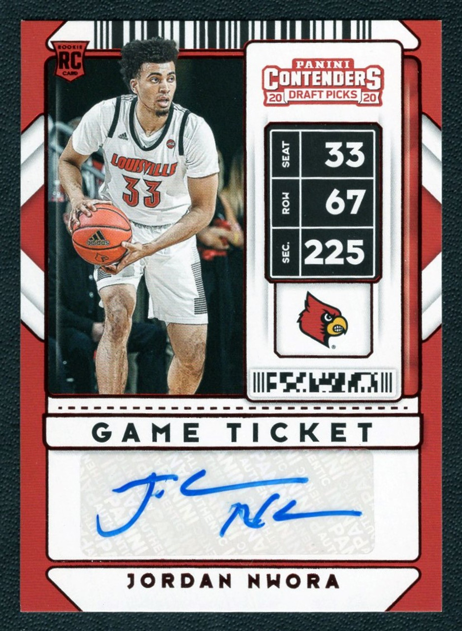 2020 Panini Contenders Draft Picks #83 Jordan Nwora Rookie Game Ticket Autograph