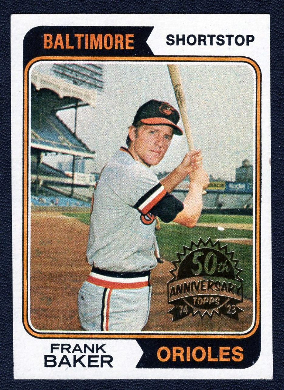 2023 Topps Heritage #411 Frank Baker 50th Anniversary Original 1974 Stamped Buyback