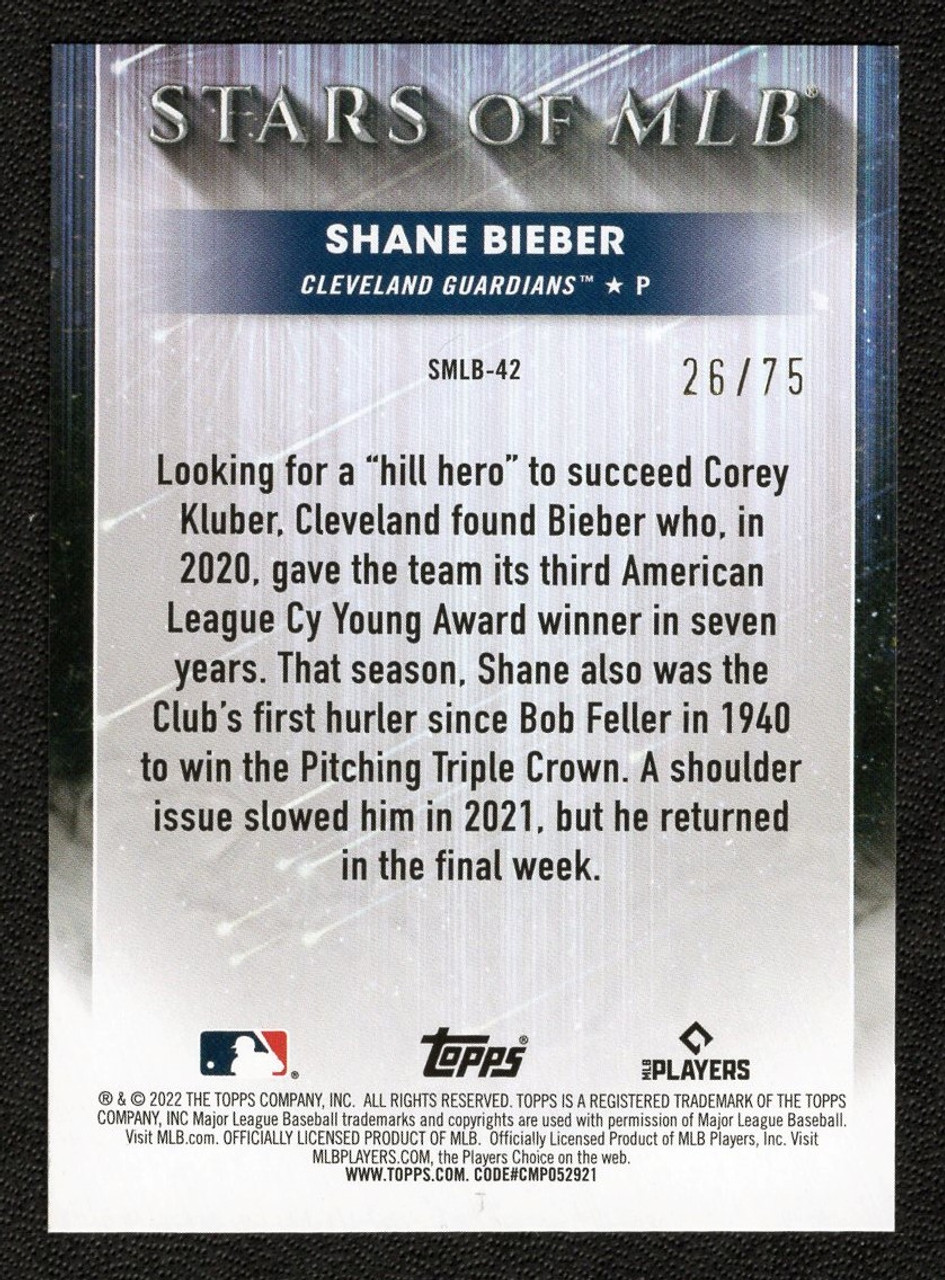 Shane Bieber 2022 Topps Series 2 Stars of MLB Cleveland Guardians #SMLB-42  Card