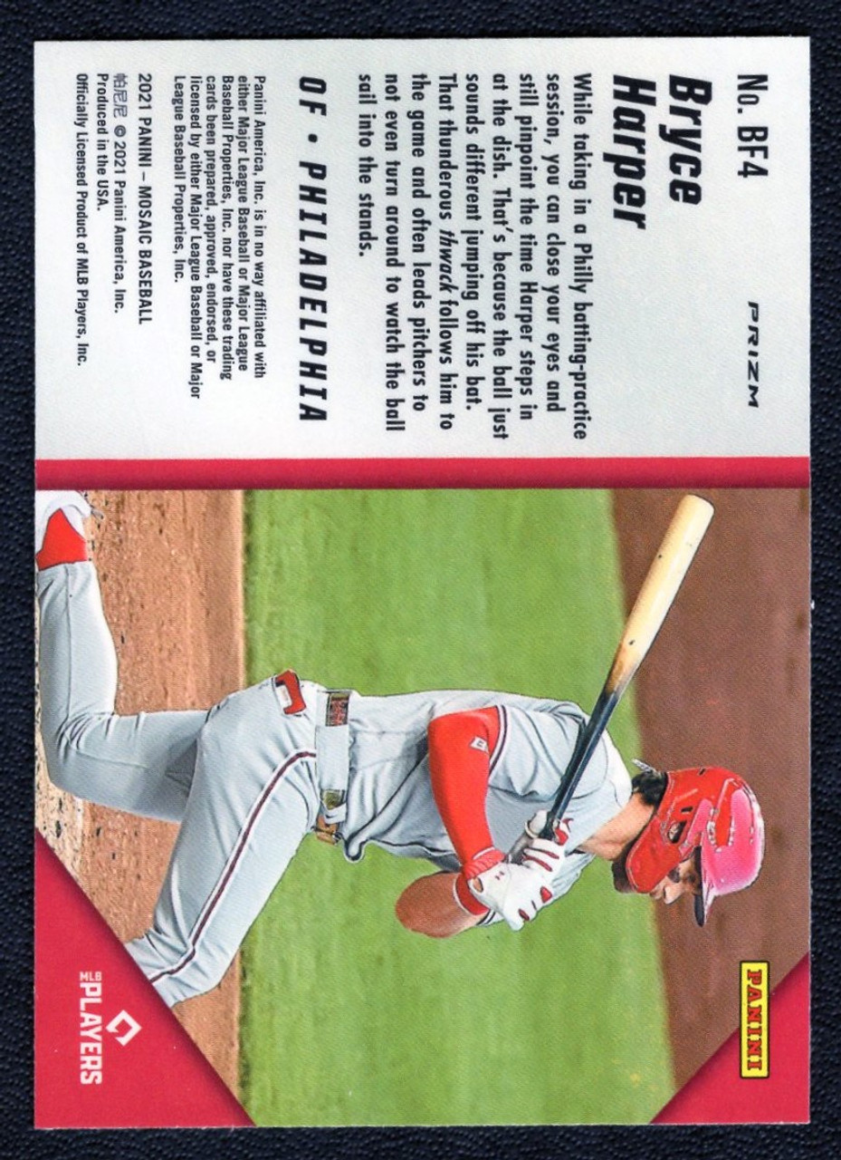 2021 Panini Mosaic #BF4 Bryce Harper Big Fly Green Prizm