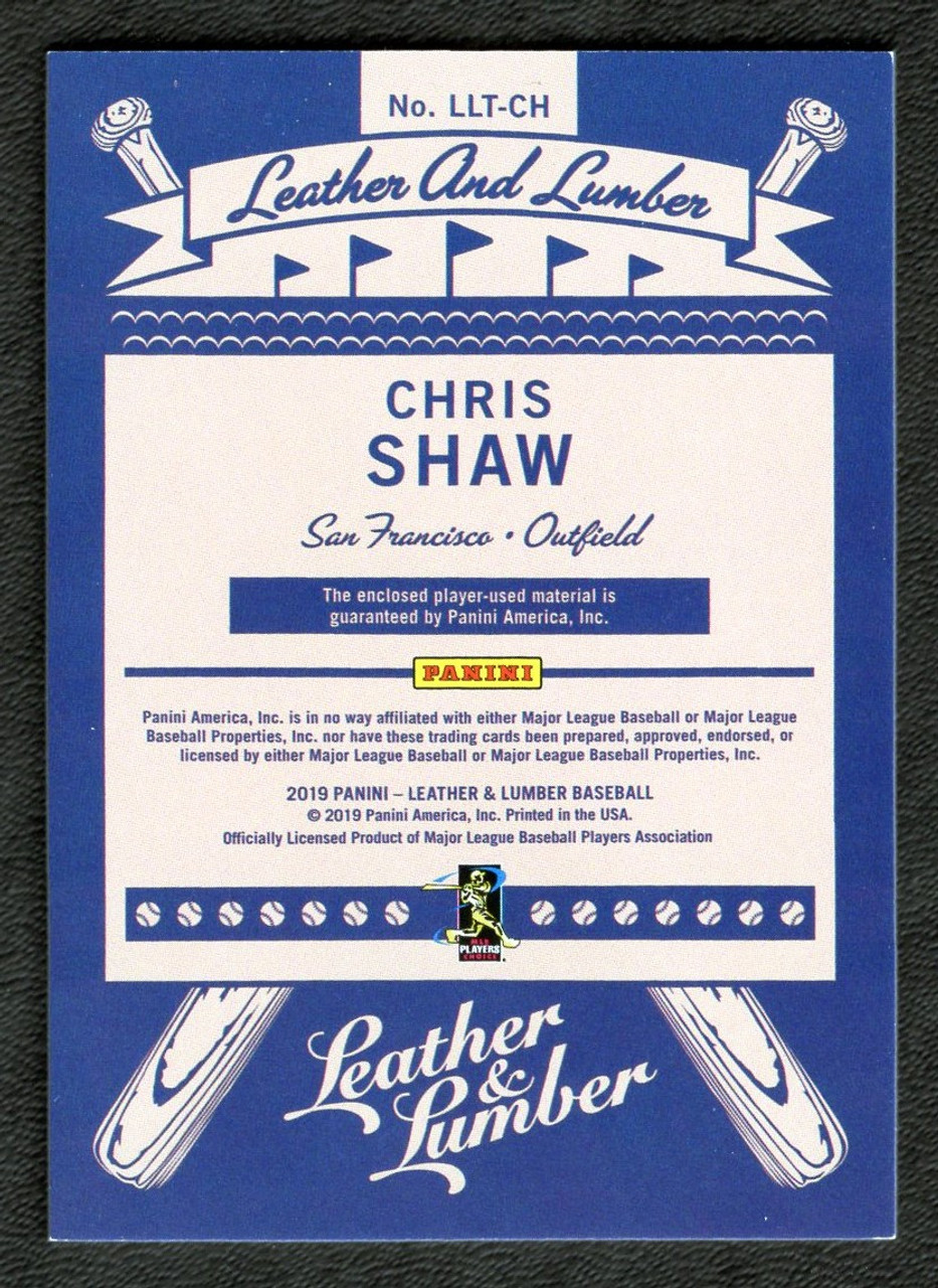 2019 Panini Leather & Lumber #LLT-CH Chris Shaw Triple Jersey Bat Relic