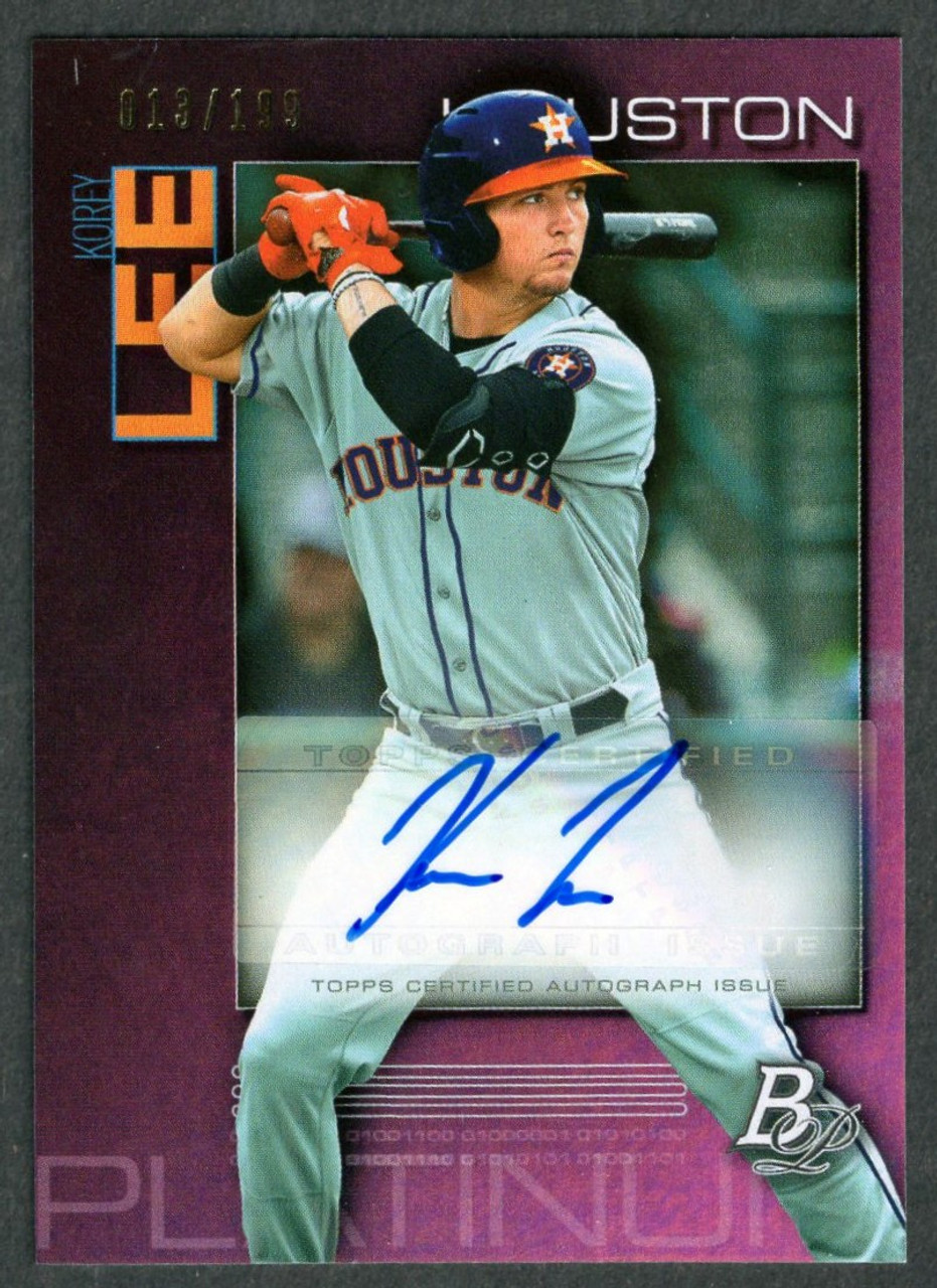 2020 Bowman Platinum #TOP-54 Korey Lee Pink Foil Autograph 013/199