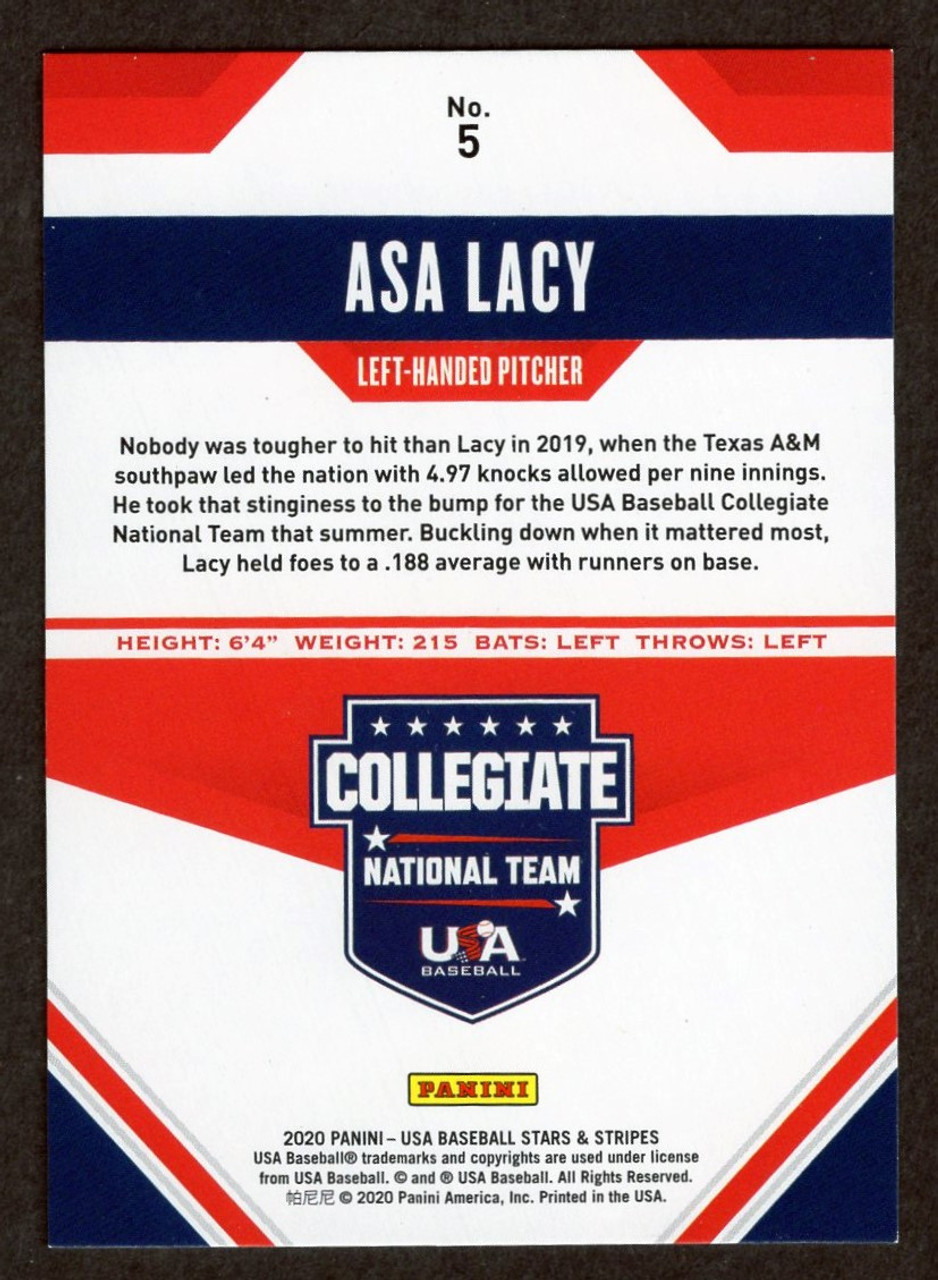 2020 Panini Stars & Strips #5 Asa Lacy Ruby Parallel 154/249