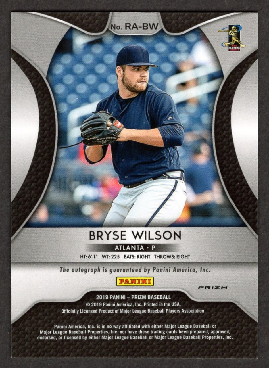 2019 Panini Prizm #RA-BW Bryse Wilson Blue Prizm Rookie Autograph