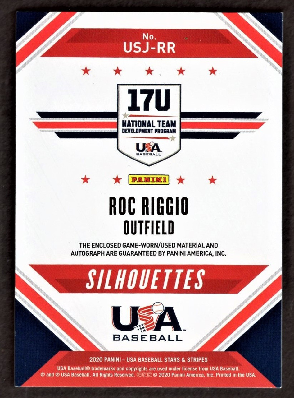 2020 Panini Stars & Stripes #USJ-RR Roc Riggio Silhouettes Jersey Autograph 104/199