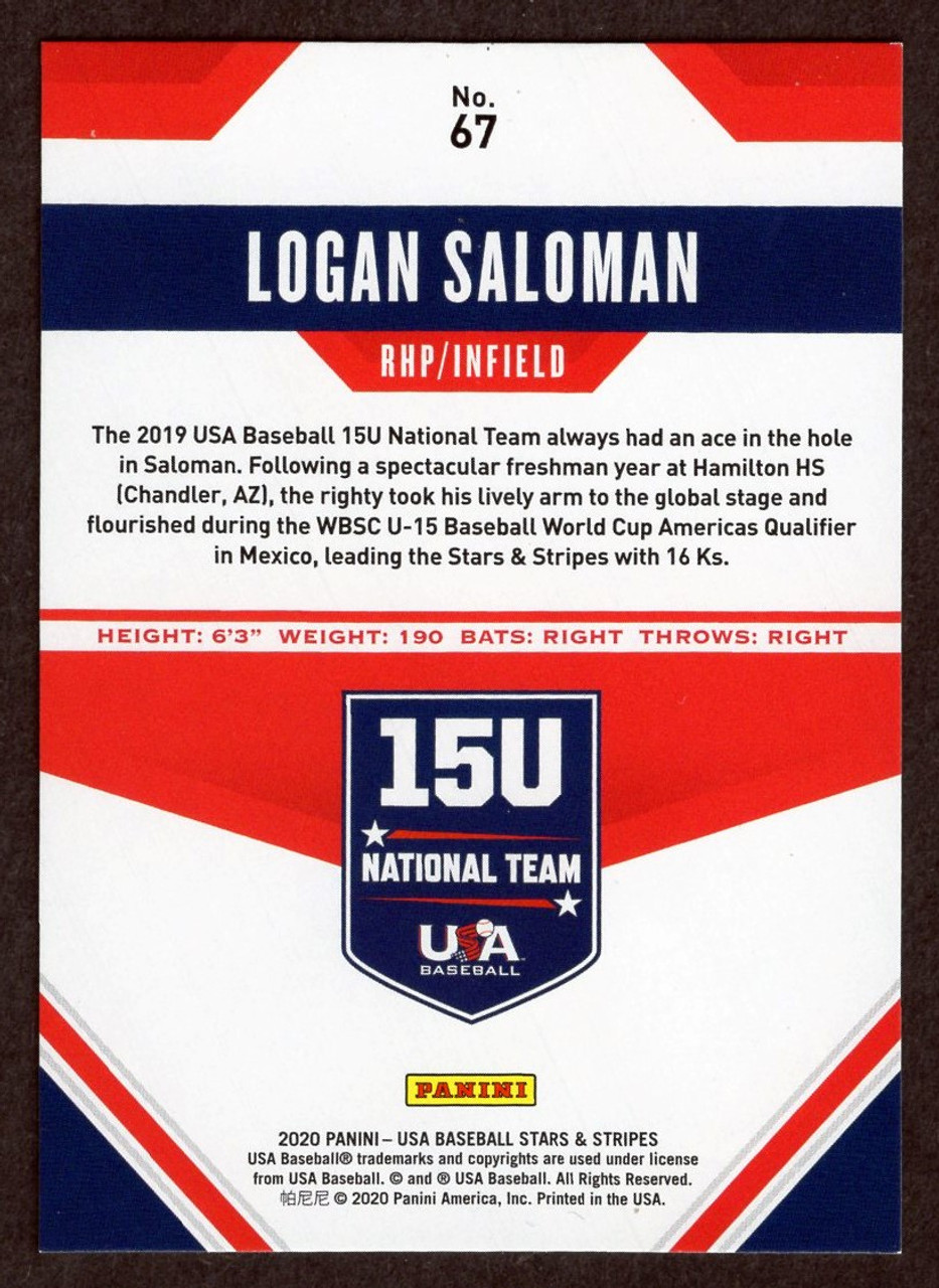 2020 Panini Stars & Stripes #67 Logan Saloman Ruby Parallel 086/249