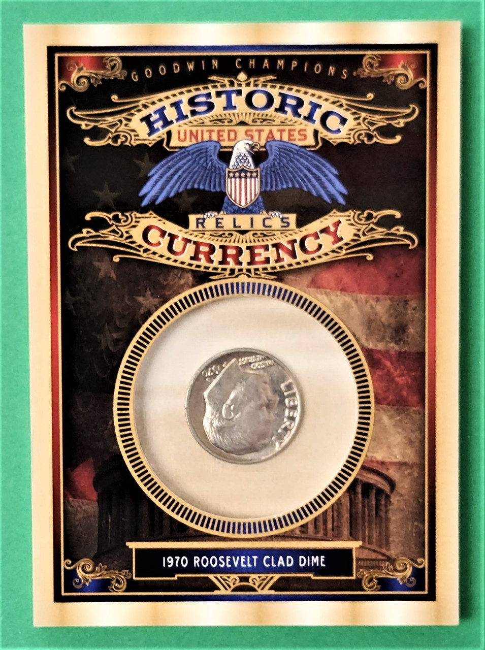 2022 Upper Deck Goodwin Champions #CR-12 1970 Roosevelt Clad Dime Historic Currency Relic