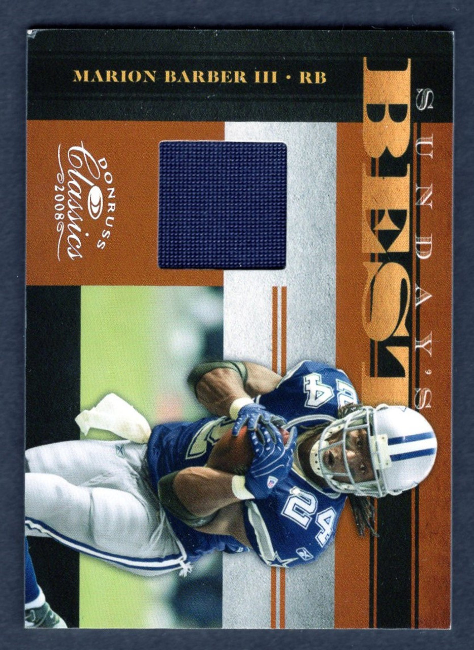 2008 Donruss Classics #SB-28 Marion Barber III Sunday's Best Game Used Jersey Relic 198/250