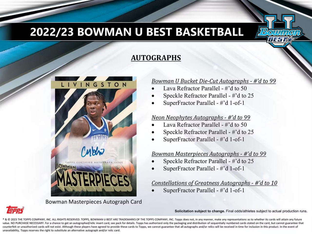 2022/23 Bowman University Best Basketball Hobby Box