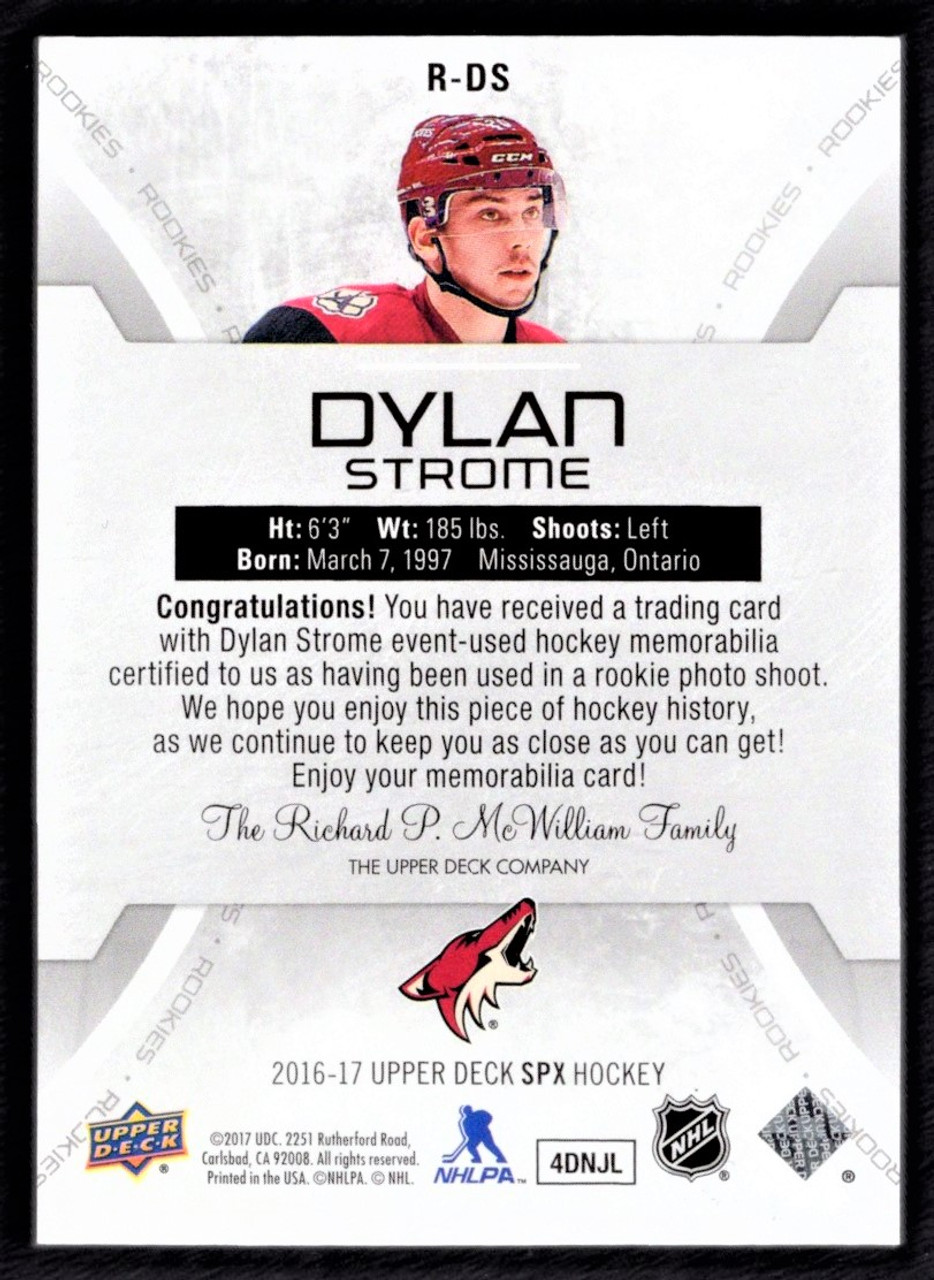 2016-17 Upper Deck SPX #R-DS Dylan Strome Rookie Jersey Relic 164/235