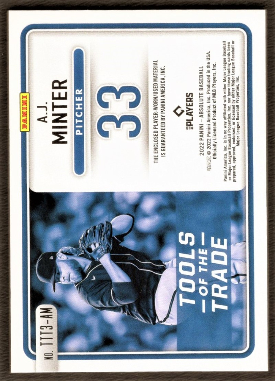 2022 Panini Absolute #TTT3-AM A.J. Minter Tools Of The Trade Triple Jersey Relic 17/49