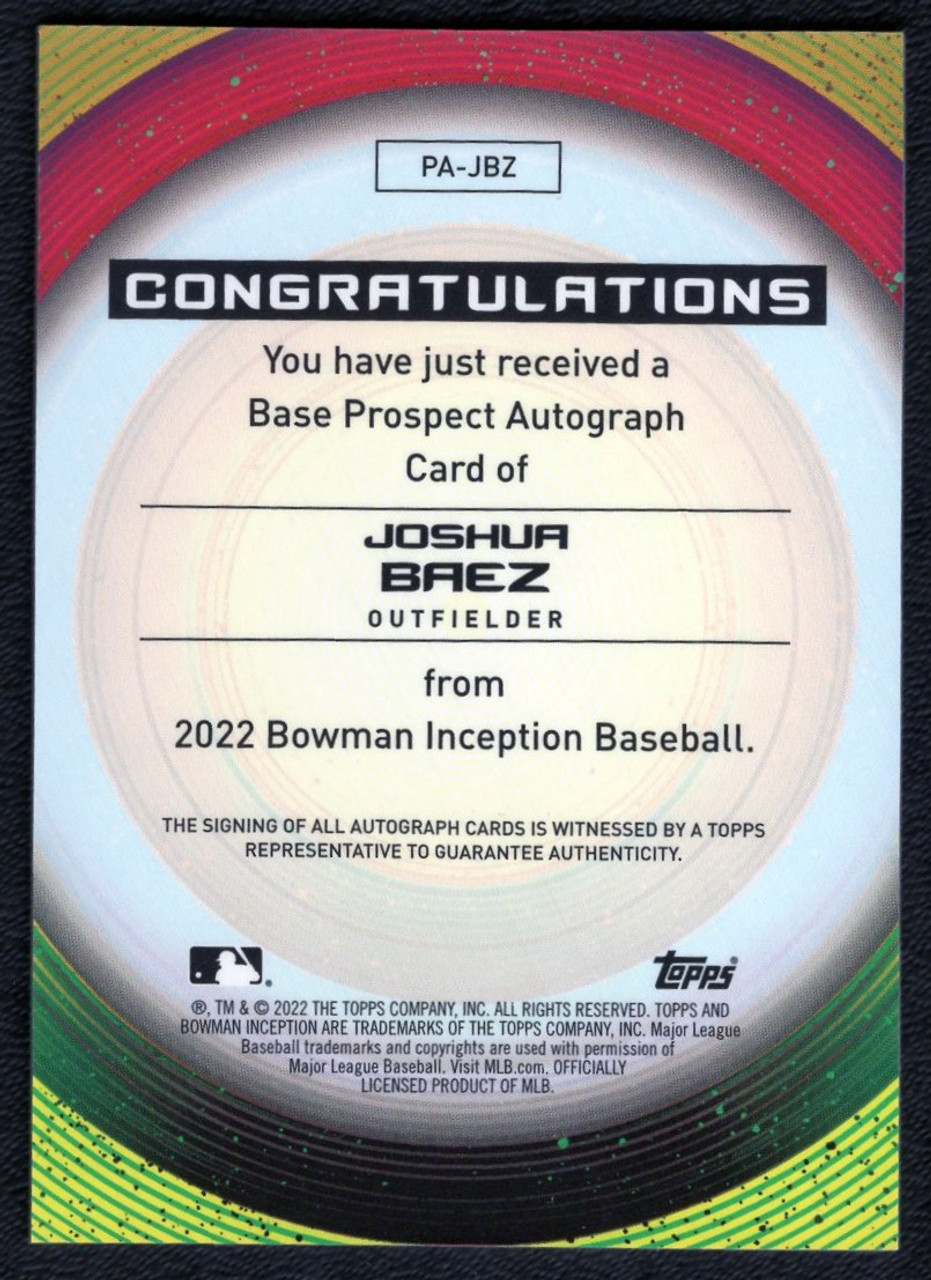 2022 Bowman Inception #PA-JBZ Joshua Baez Autograph 152/200