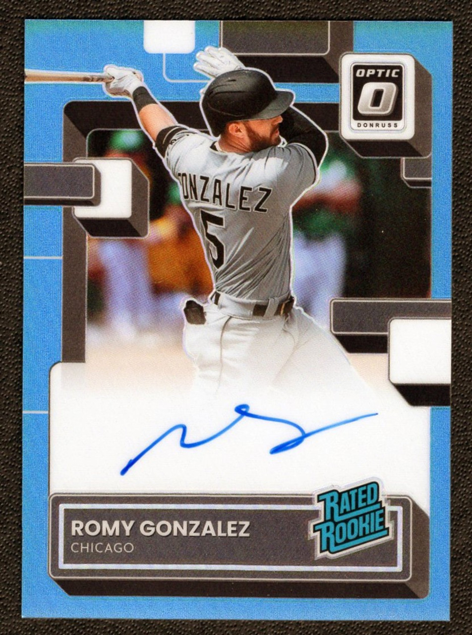 2022 Panini Donruss Optic #RRS-RG Romy Gonzalez Carolina Blue Rated Rookie Autograph 22/35