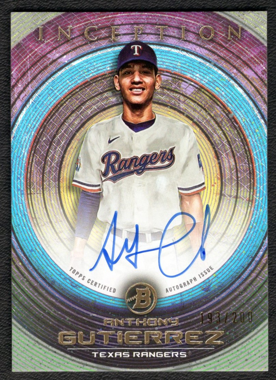 2022 Bowman Inception #PA-AG Anthony Gutierrez Autograph 193/200