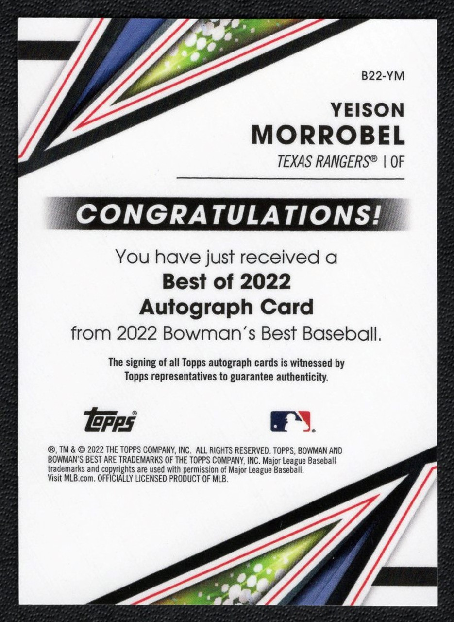 2022 Bowman's Best #B22-YM Yeison Morrobel Prospect Autograph