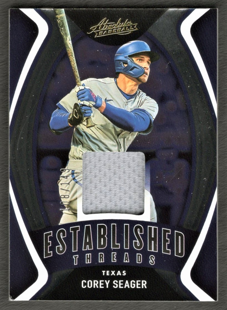 2022 Panini Absolute #ET-CS Corey Seager Established Threads Game Used  Jersey Relic 108/149 - The Baseball Card King, Inc.