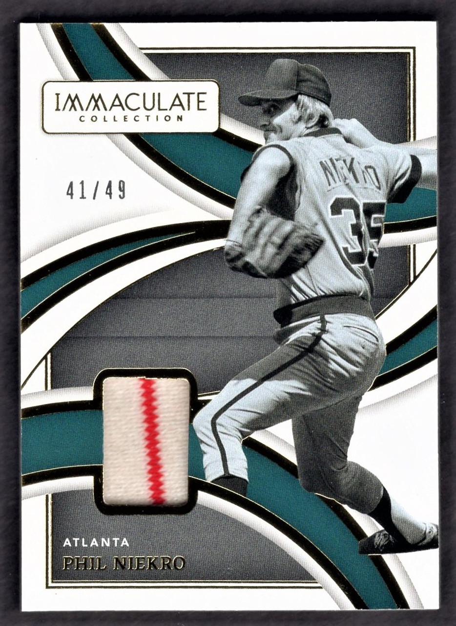 2022 Panini Immaculate #LM-PN Phil Niekro Legends Game Worn Jersey