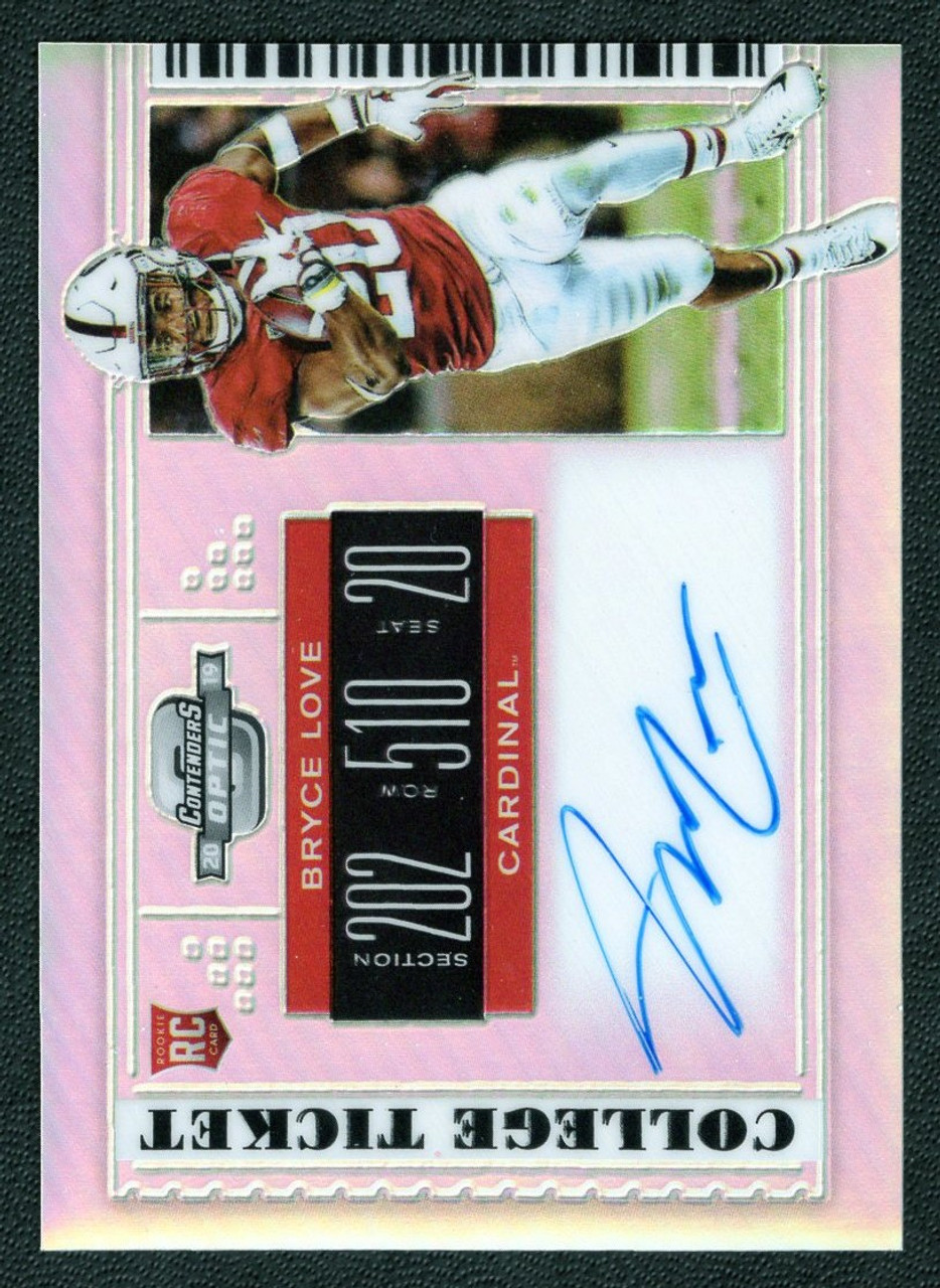 2019 Panini Contenders Optic Draft Picks #103 Bryce Love College Ticket Rookie Autograph