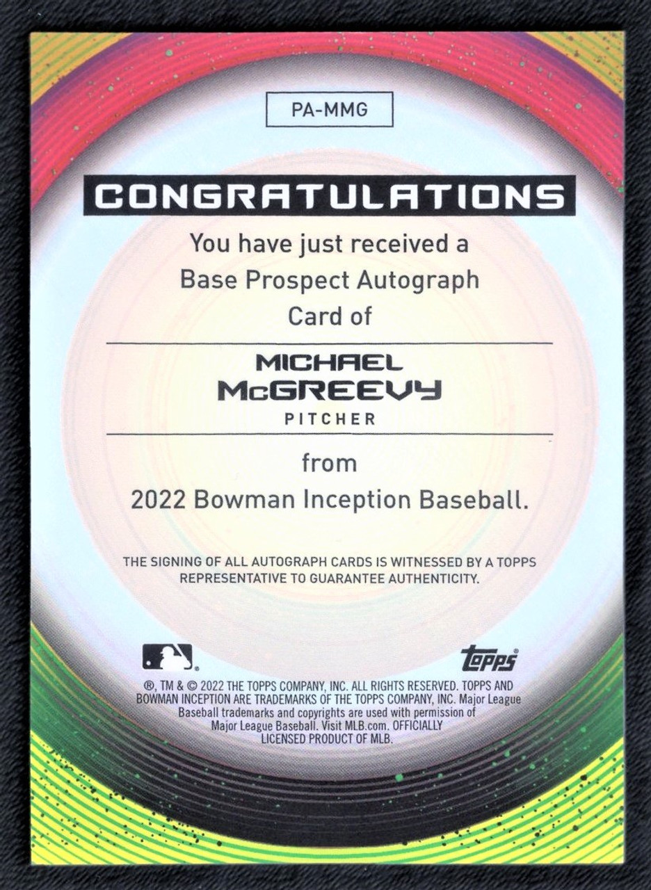 2022 Bowman Inception #PA-MMG Michael McGreevy Autograph 354/399