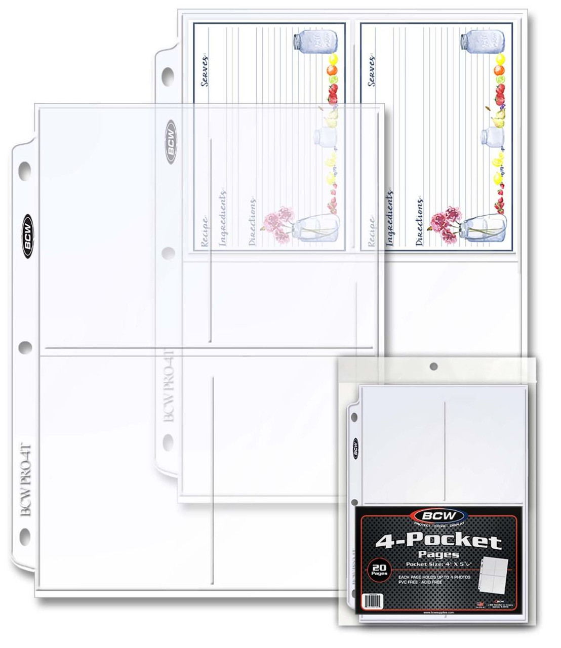 BCW Pro 4-Pocket Pages 20ct Pack