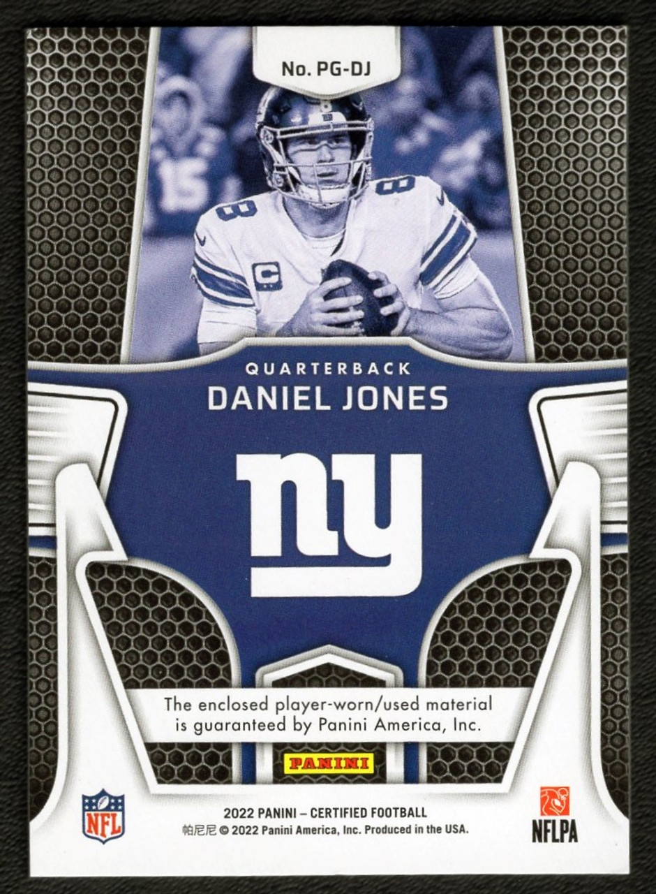 2022 Panini Certified #PG-DJ Daniel Jones Piece Of The Game Jersey Relic 143/149