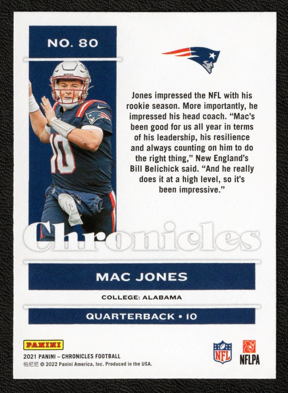 2021 Panini Chronicles #80 Mac Jones Rookie/RC