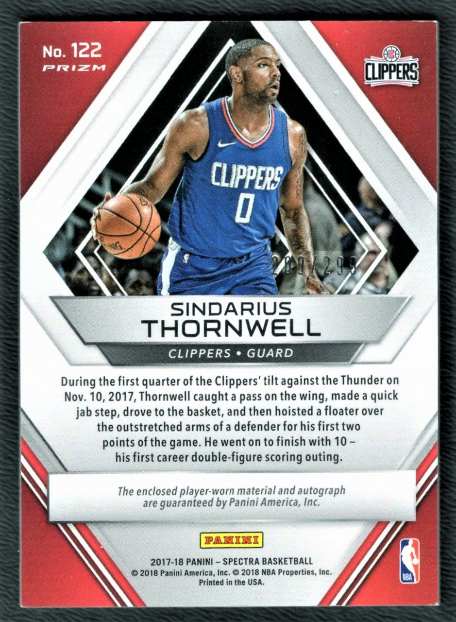 2017/18 Panini Spectra #122 Sindarius Thornwell Rookie Jersey Autograph 200/299