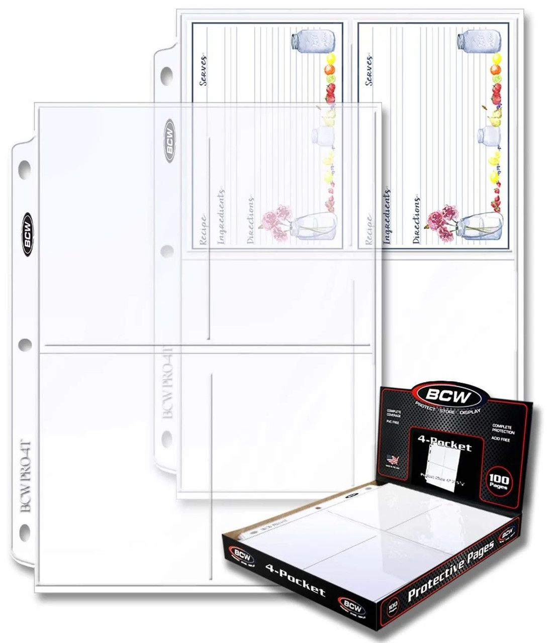 BCW Pro 4-Pocket Pages 100ct Box