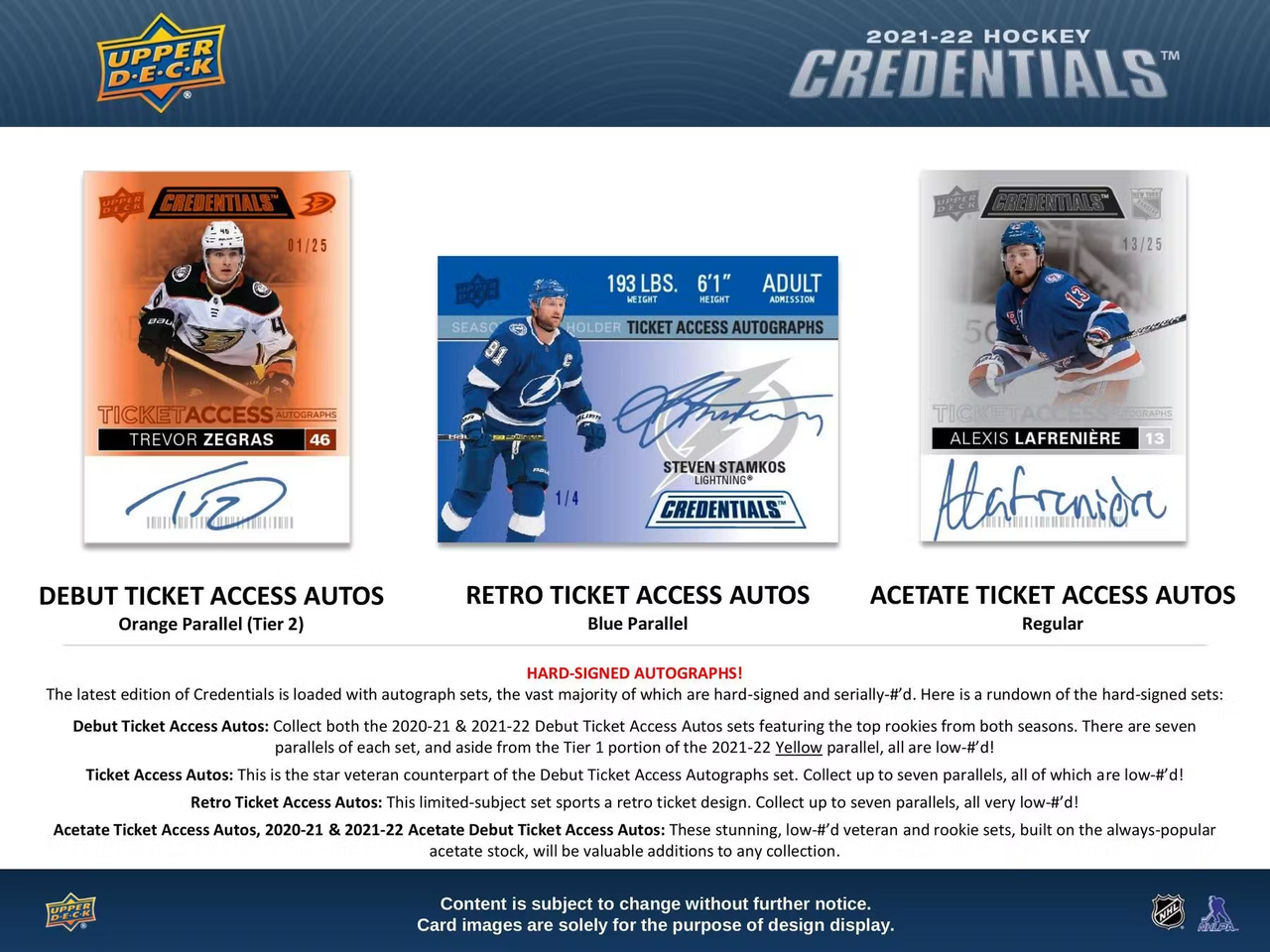 2021/22 Upper Deck Credentials Hockey Hobby Box