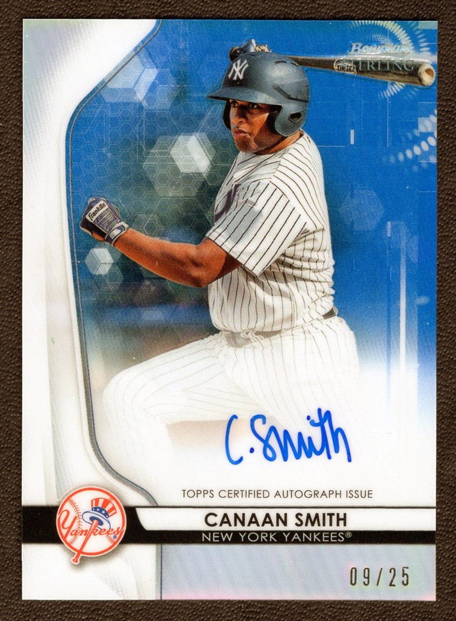 2020 Bowman Sterling #BSPA-CS Canaan Smith Blue Refractor Prospect Autograph 09/25