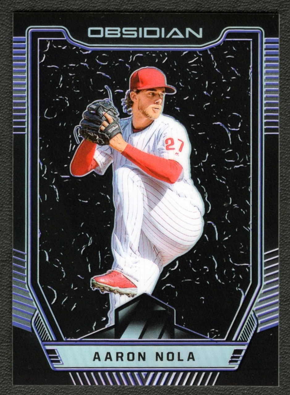 2019 Panini Obsidian #6 Aaron Nola Purple Prizm 58/99