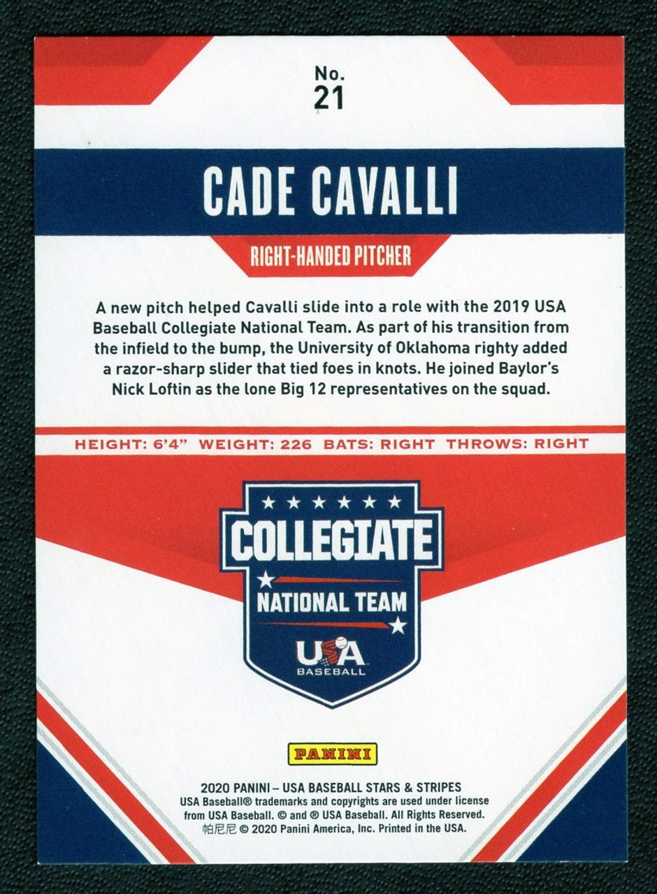 2020 Panini Stars & Stripes #21 Cade Cavalli Collegiate National Team Red Parallel 031/249