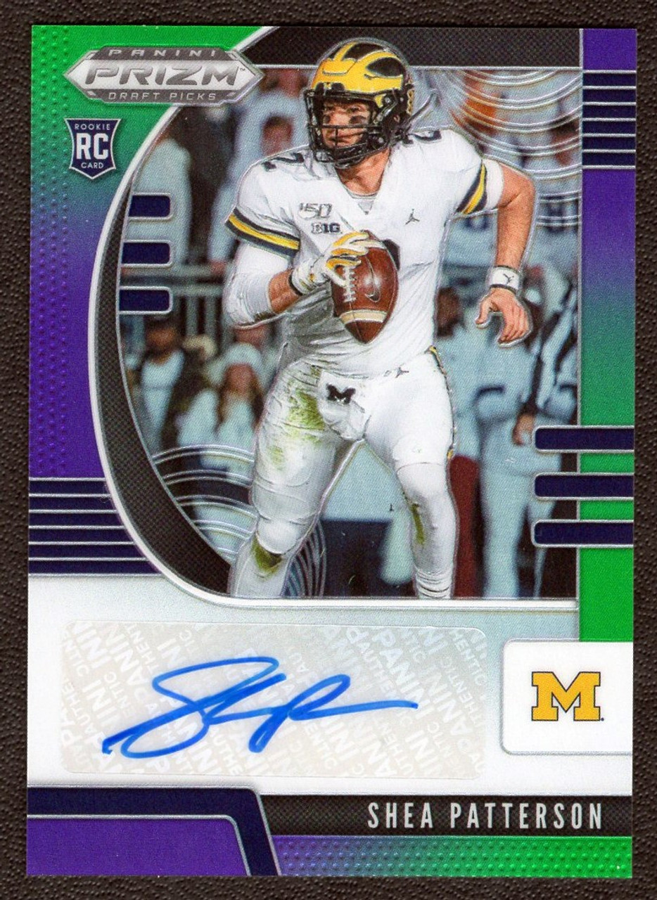 2020 Panini Prizm Draft Picks #138 Shea Patterson Green / Purple Prizm Rookie Autograph 003/199