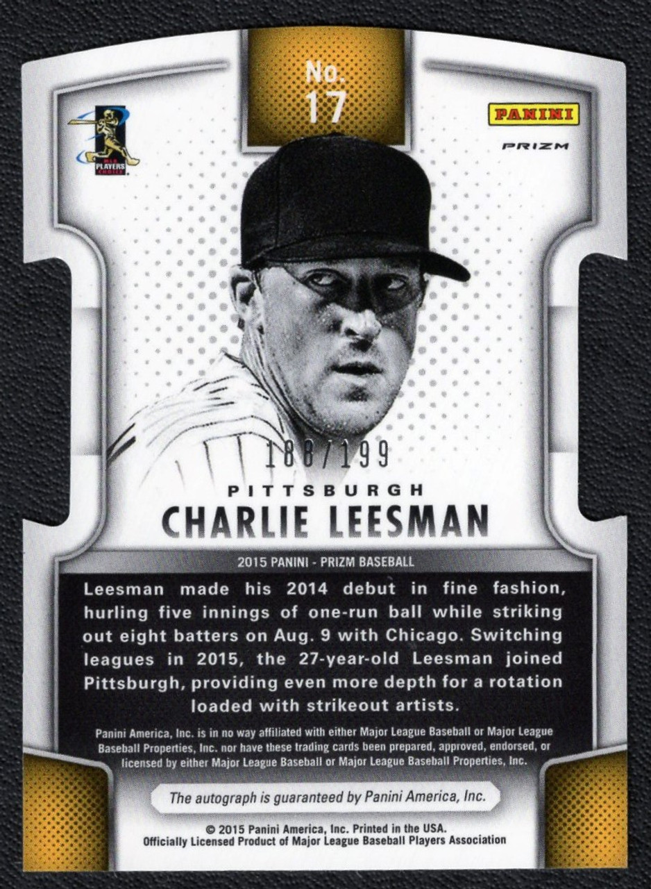 2015 Panini Prizm #17 Charlie Leesman Fresh Faces Camo Prizm Die Cut Autograph 188/199